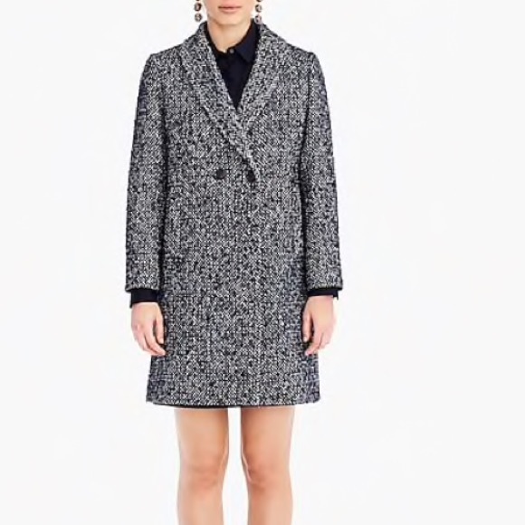 J. Crew Petite Daphne Navy Italian Tweed Topcoat - Picture 2 of 7